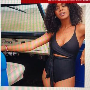 American Eagle wrap black one piece